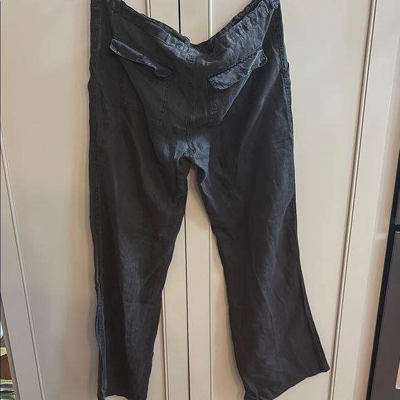 Juicy Couture Black drawstring 100% linenWide-Leg Pants M - Picture 5 of 5